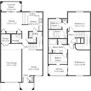 1486 sqft 2 bed 2.5 bath Torino